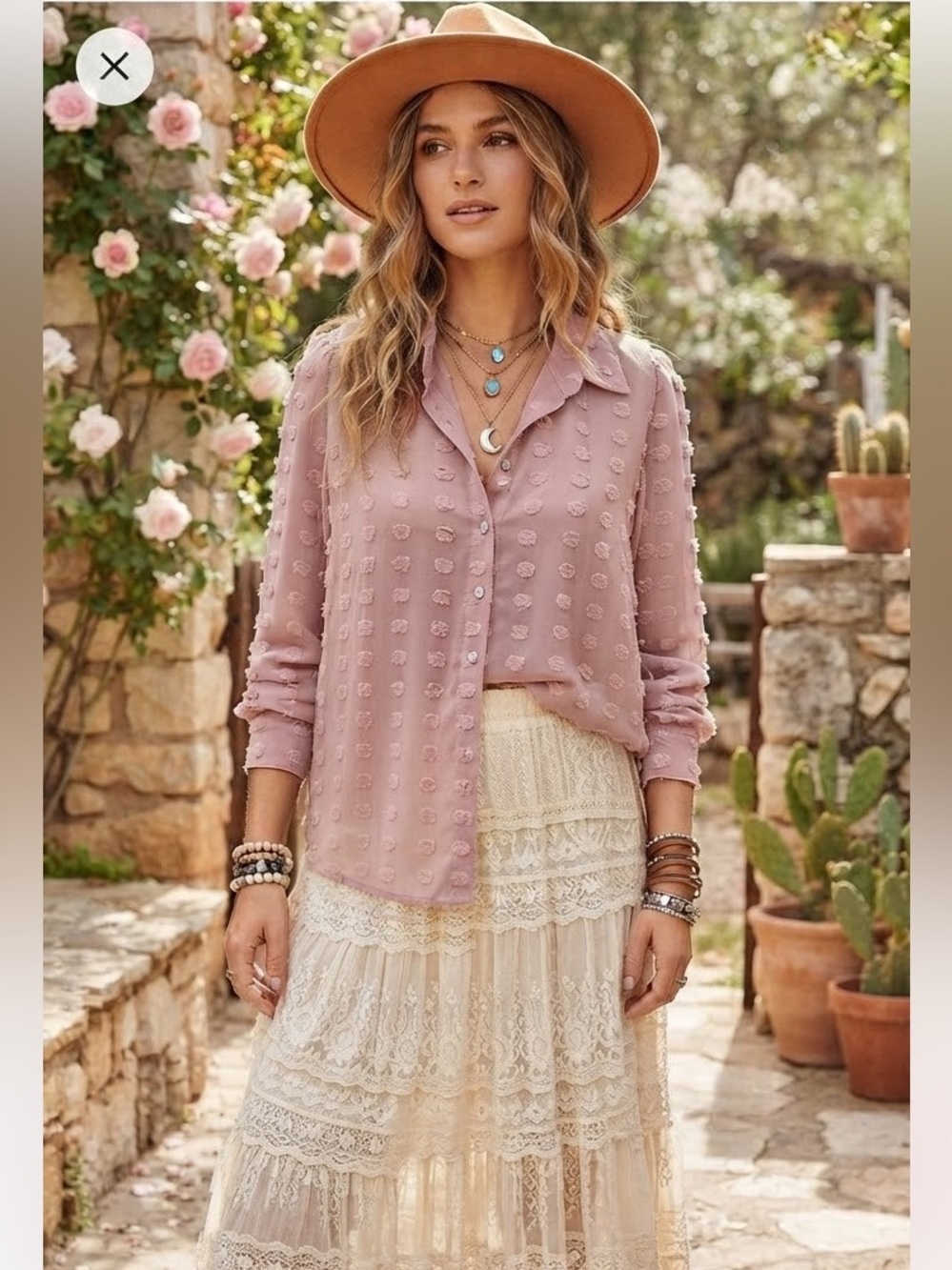 KUT from the Kloth Flowy Mauve Button Down Long Sleeve Blouse, Women’s Sz S